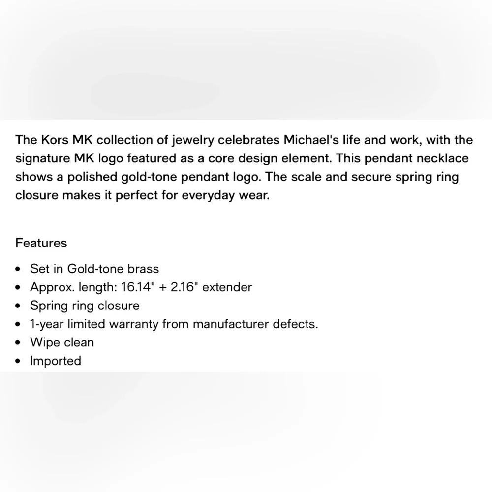 Michael KORS Gold Tone Logo Charm Pendant Necklace - Picture 4 of 9